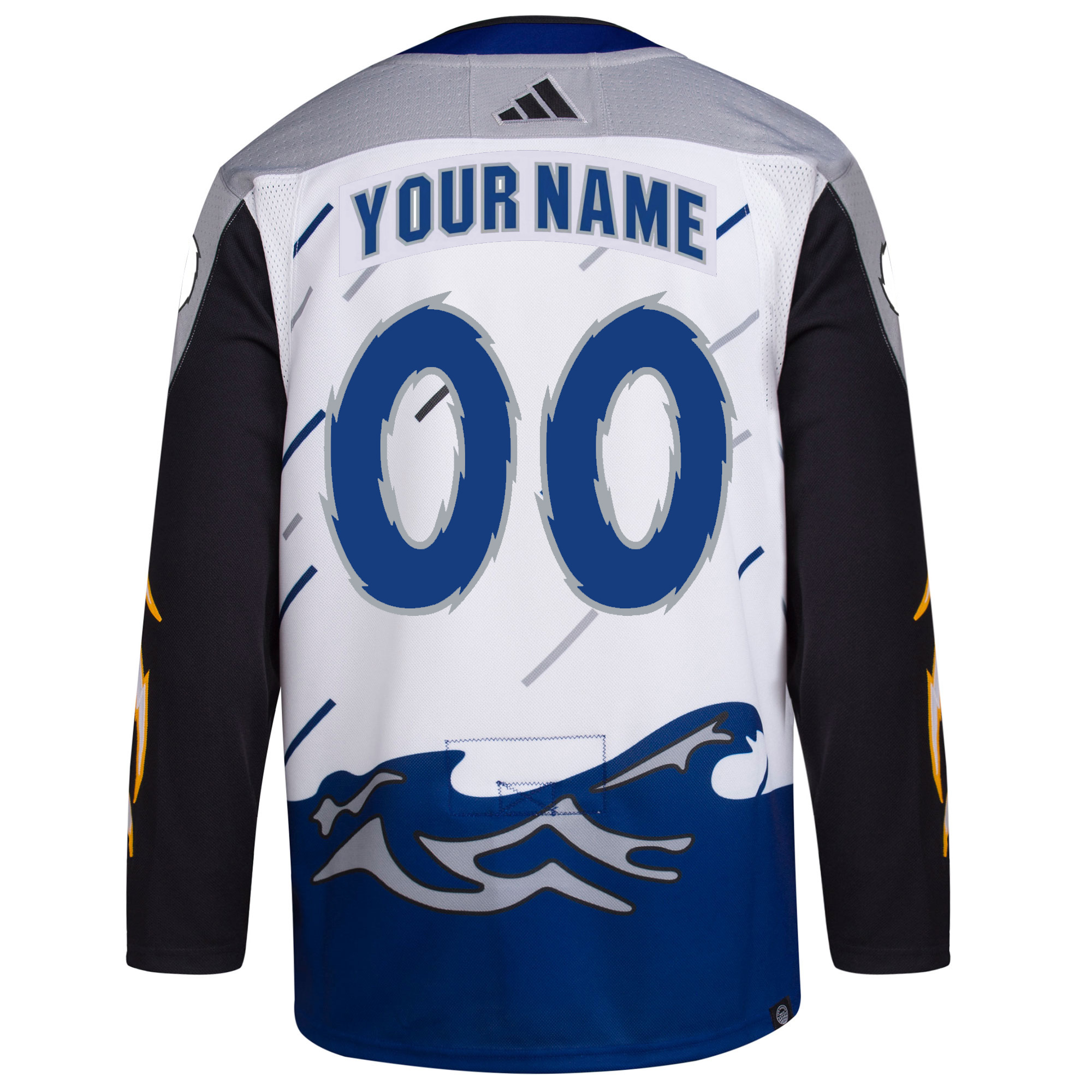 Custom Tampa Bay Lightning White Reverse Retro 2.0 Primegreen Jersey - All Stitched - Image 3