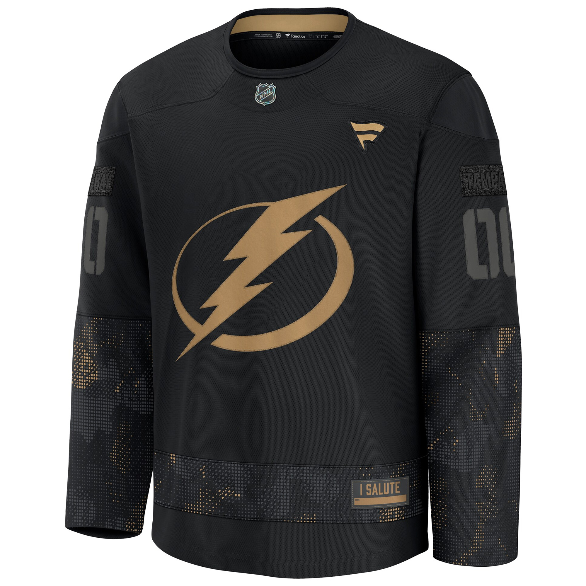 Custom Tampa Bay Lightning Black 2024 Military Appreciation Jersey - All Stitched - Image 2