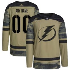 Custom Tampa Bay Lightning Camo Military Appreciation Jersey - All Stitched