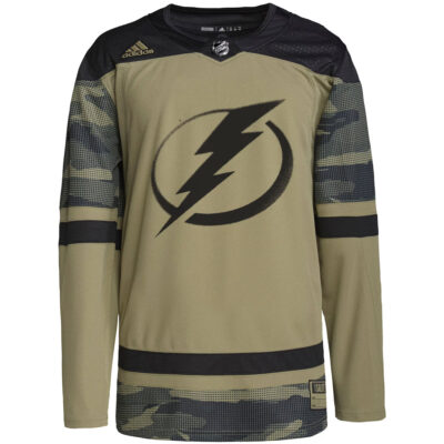Alternative view of Custom Tampa Bay Lightning Camo Military Appreciation Jersey - All Stitched