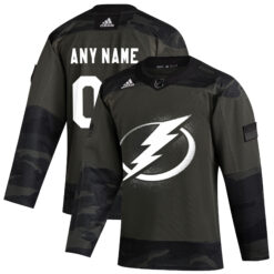 Custom Tampa Bay Lightning Camo Military Appreciation Primegreen Jersey - All Stitched