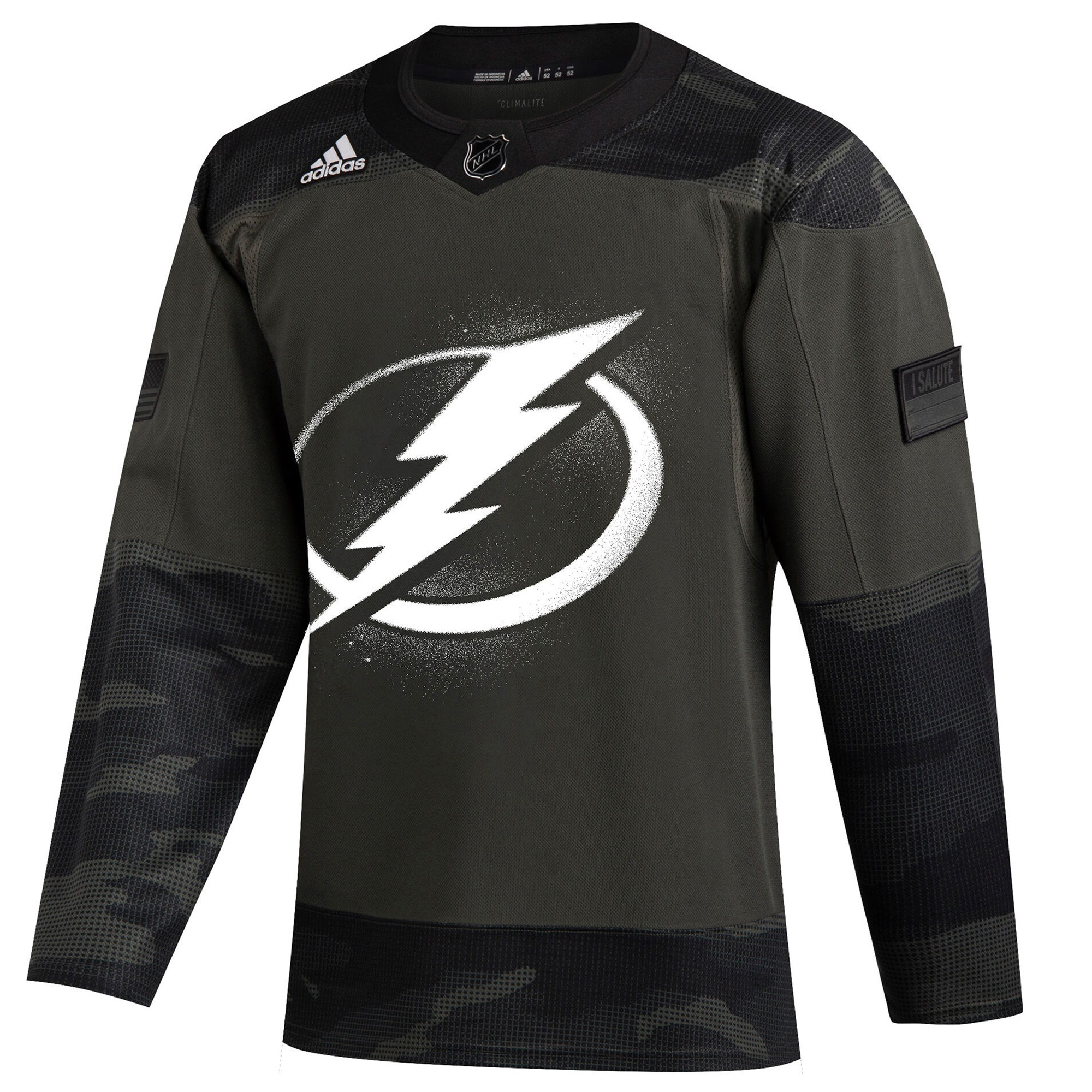 Custom Tampa Bay Lightning Camo Military Appreciation Primegreen Jersey - All Stitched - Image 2
