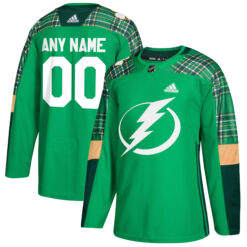Custom Tampa Bay Lightning Green St. Patrick's Day Primegreen Jersey - All Stitched