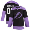 Custom Tampa Bay Lightning Black Hockey Fights Cancer Jersey - All Stitched