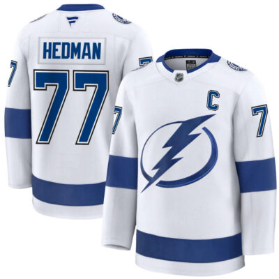 Victor Hedman Tampa Bay Lightning White Away Premium Jersey - All Stitched