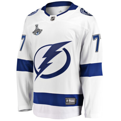 Alternative view of Victor Hedman Tampa Bay Lightning White Away Jersey - All Stitched