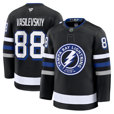 Andrei Vasilevski Tampa Bay Lightning Black Alternate Premium Jersey - All Stitched