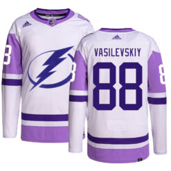 Andrei Vasilevski Tampa Bay Lightning White Hockey Fights Cancer Primegreen Jersey - All Stitched