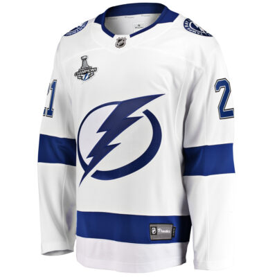 Alternative view of Brayden Point Tampa Bay Lightning White Away Jersey - All Stitched