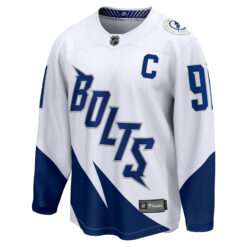 Alternative view of Steven Stamkos Tampa Bay Lightning White 2022 Stadium Series Jersey - All Stitched