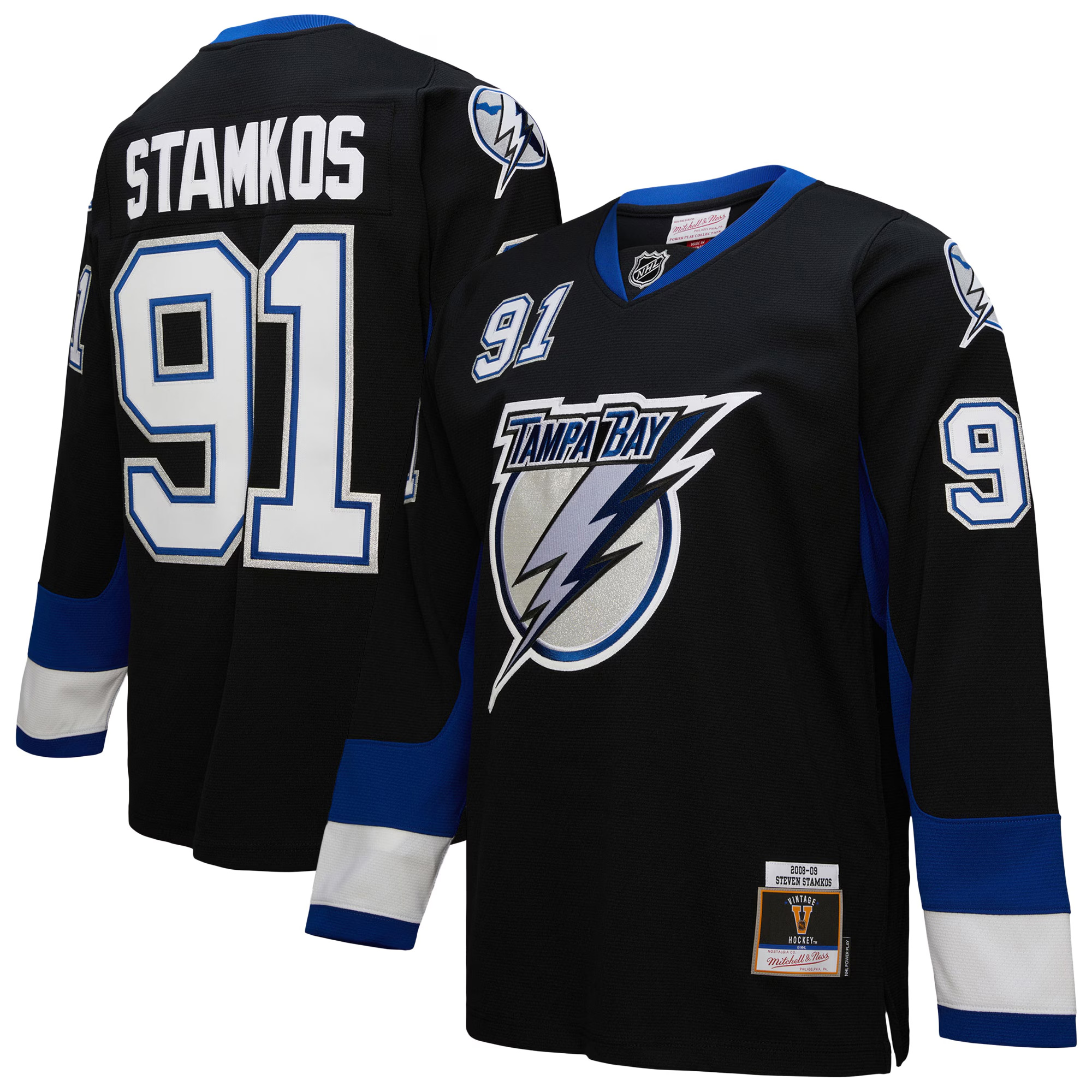 Steven Stamkos Tampa Bay Lightning Black 2008/09 Power Play Jersey - All Stitched