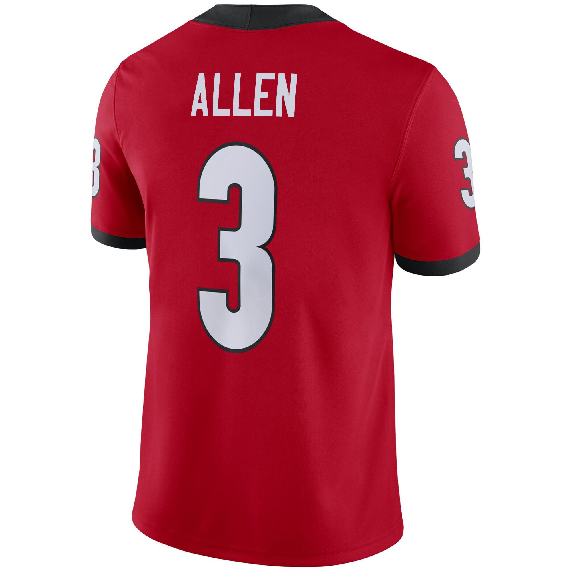 CJ Allen Georgia Bulldogs Football Red Home Game Jersey - All Stitched - Image 3