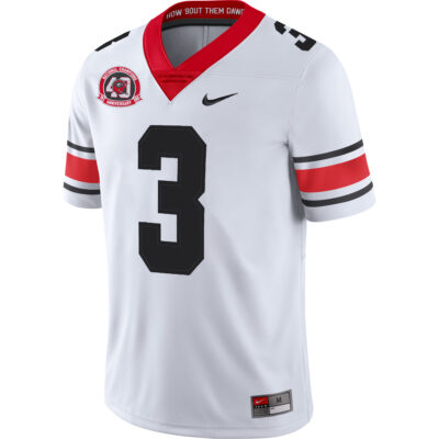 Alternative view of CJ Allen Georgia Bulldogs Football White 40th NC Anniversary Jersey - All Stitched