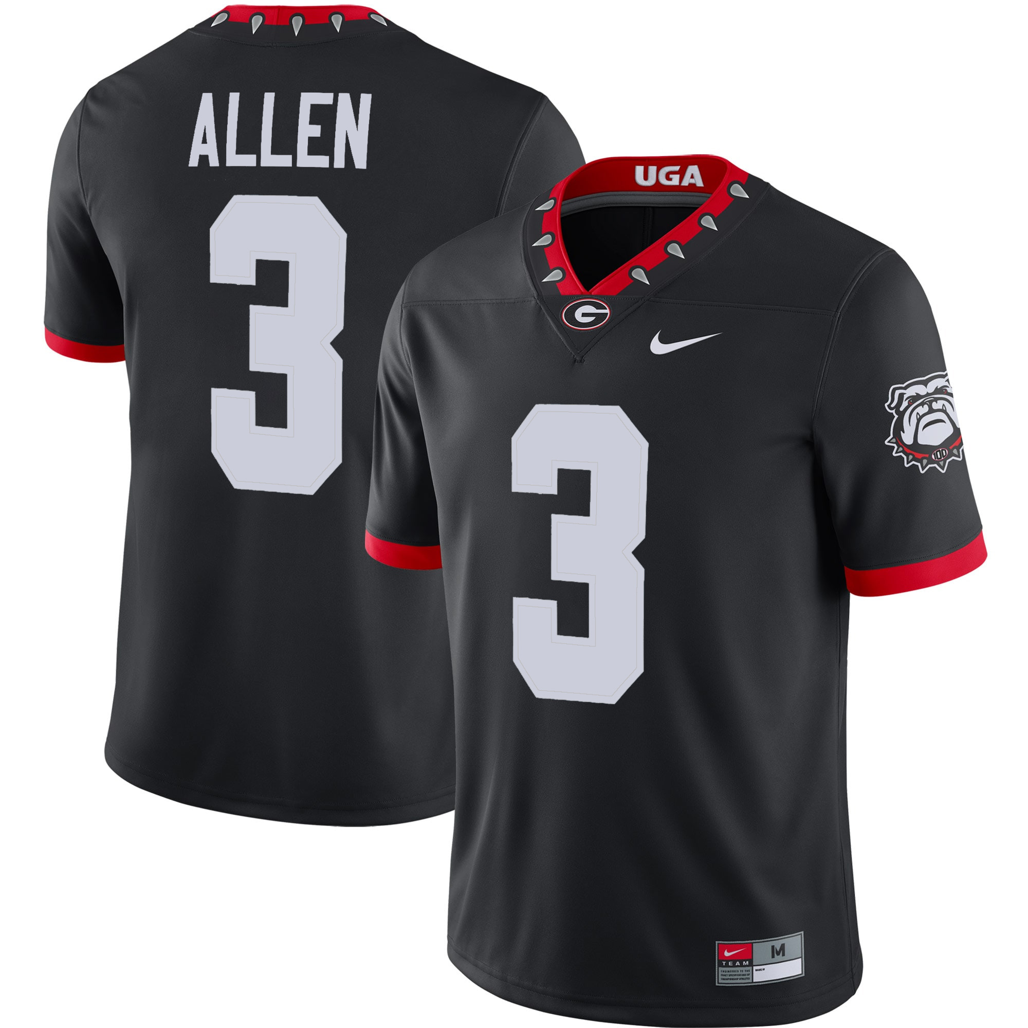 CJ Allen Georgia Bulldogs Football Black 1980 Throwback Jersey - All Stitched