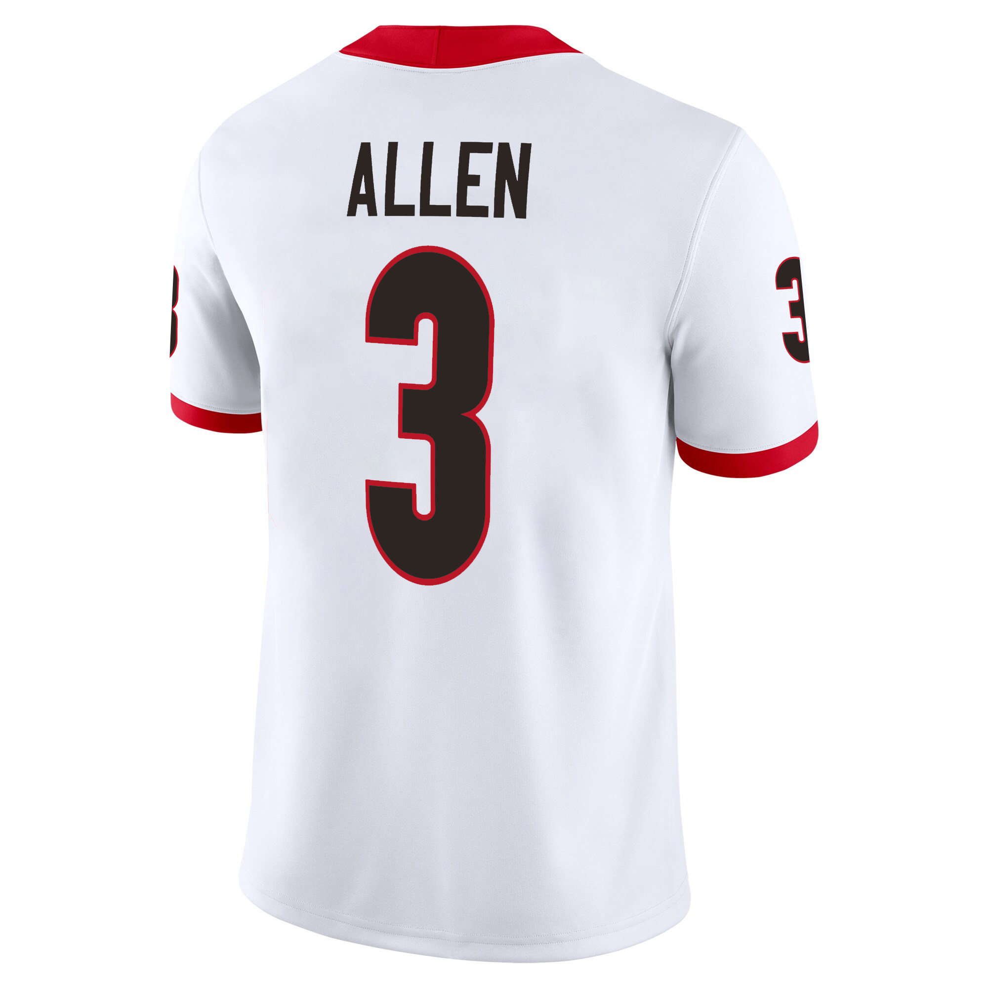 CJ Allen Georgia Bulldogs Football White Away Game Jersey w/ SEC Patch - All Stitched - Image 3