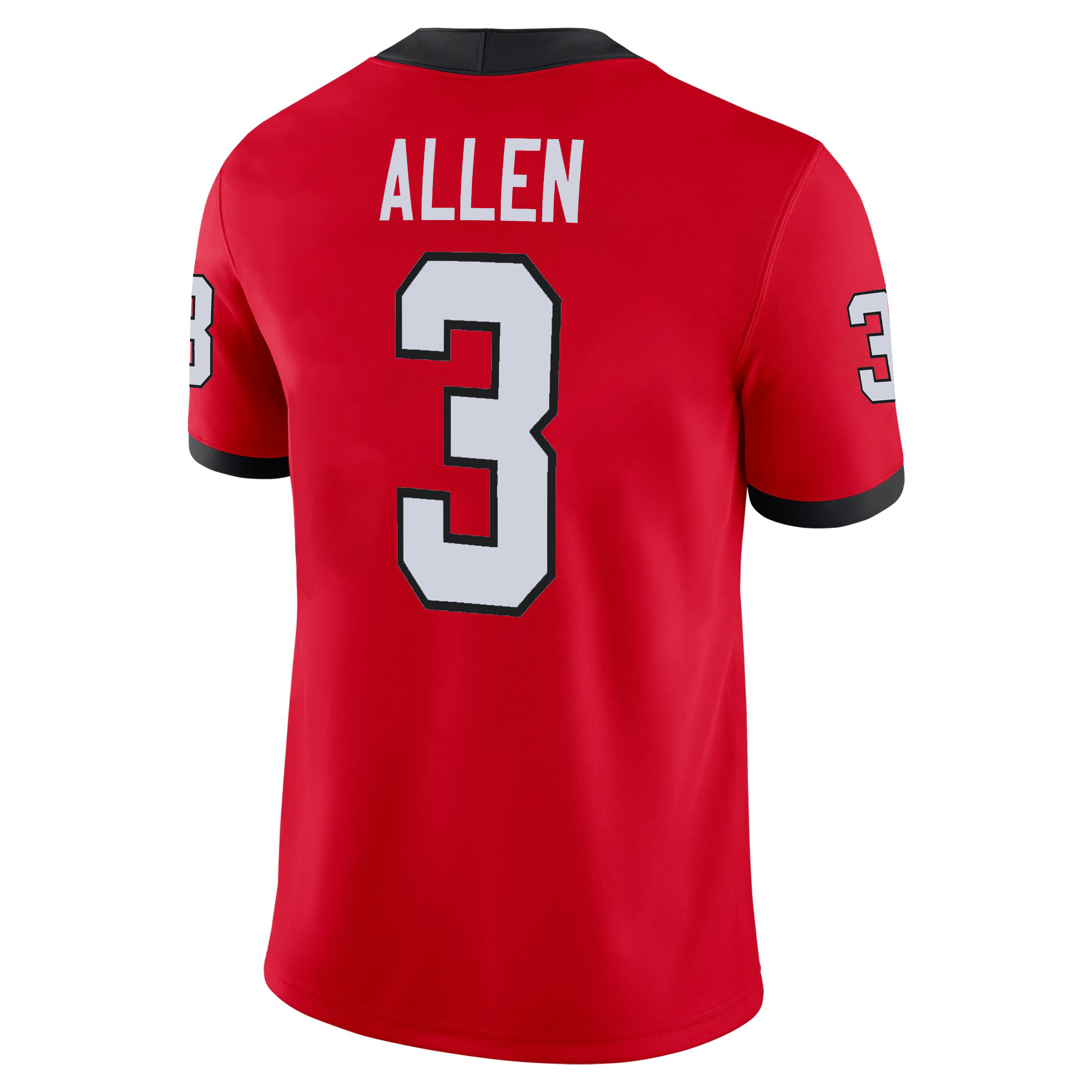 CJ Allen Georgia Bulldogs Football Red Home Jersey w/ SEC Patch - All Stitched - Image 3