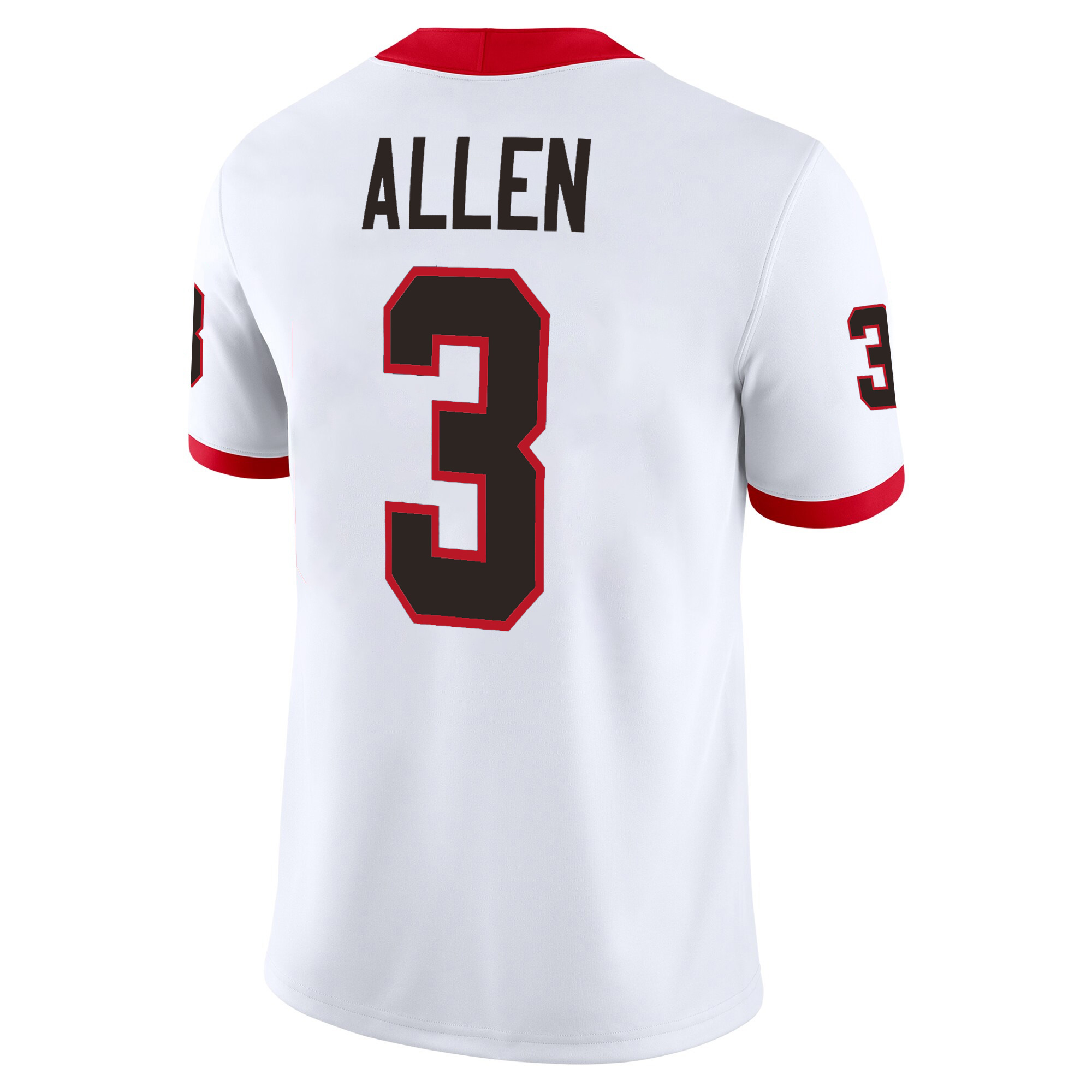 CJ Allen Georgia Bulldogs Football White Away Jersey w/ SEC Patch - All Stitched - Image 3