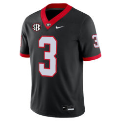 Alternative view of CJ Allen Georgia Bulldogs Football Black Alternate Jersey w/ SEC Patch - All Stitched