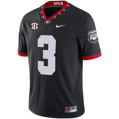 Alternative view of CJ Allen Georgia Bulldogs Football Black 1980 Throwback Jersey w/ SEC Patch - All Stitched