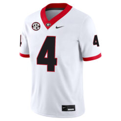 Alternative view of KJ Bolden Georgia Bulldogs Football White Away Game Jersey w/ SEC Patch - All Stitched