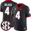KJ Bolden Georgia Bulldogs Football Black Alternate Game Jersey w/ SEC Patch - All Stitched