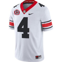Alternative view of KJ Bolden Georgia Bulldogs Football White 40th NC Anniversary Jersey w/ SEC Patch - All Stitched