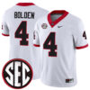 KJ Bolden Georgia Bulldogs Football White Away Jersey w/ SEC Patch - All Stitched