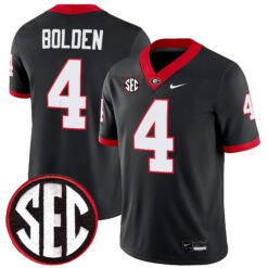 KJ Bolden Georgia Bulldogs Football Black Alternate Jersey w/ SEC Patch - All Stitched