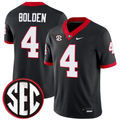 KJ Bolden Georgia Bulldogs Football Black Alternate Jersey w/ SEC Patch - All Stitched
