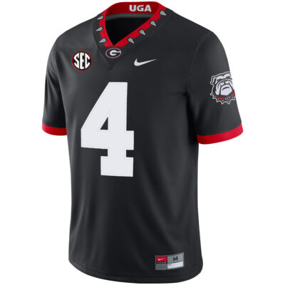 Alternative view of KJ Bolden Georgia Bulldogs Football Black 1980 Throwback Jersey w/ SEC Patch - All Stitched