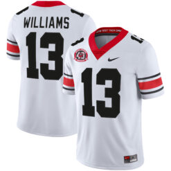 Mykel Williams Georgia Bulldogs Football White 40th NC Anniversary Jersey - All Stitched