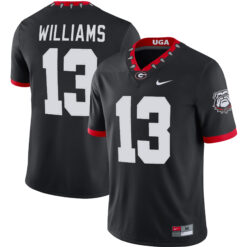 Mykel Williams Georgia Bulldogs Football Black 1980 Throwback Jersey - All Stitched