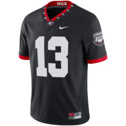 Alternative view of Mykel Williams Georgia Bulldogs Football Black 1980 Throwback Jersey - All Stitched