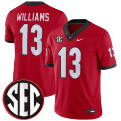 Mykel Williams Georgia Bulldogs Football Red Home Game Jersey w/ SEC Patch - All Stitched
