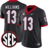 Mykel Williams Georgia Bulldogs Football Black Alternate Game Jersey w/ SEC Patch - All Stitched