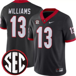 Mykel Williams Georgia Bulldogs Football Black Alternate Game Jersey w/ SEC Patch - All Stitched