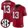 Mykel Williams Georgia Bulldogs Football Red Home Jersey w/ SEC Patch - All Stitched