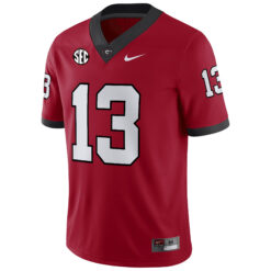 Alternative view of Mykel Williams Georgia Bulldogs Football Red Home Jersey w/ SEC Patch - All Stitched