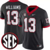 Mykel Williams Georgia Bulldogs Football Black Alternate Jersey w/ SEC Patch - All Stitched