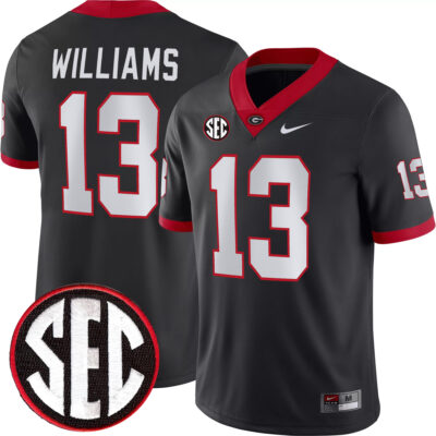 Mykel Williams Georgia Bulldogs Football Black Alternate Jersey w/ SEC Patch - All Stitched