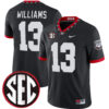 Mykel Williams Georgia Bulldogs Football Black 1980 Throwback Jersey w/ SEC Patch - All Stitched