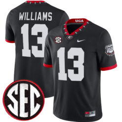 Mykel Williams Georgia Bulldogs Football Black 1980 Throwback Jersey w/ SEC Patch - All Stitched