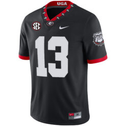Alternative view of Mykel Williams Georgia Bulldogs Football Black 1980 Throwback Jersey w/ SEC Patch - All Stitched