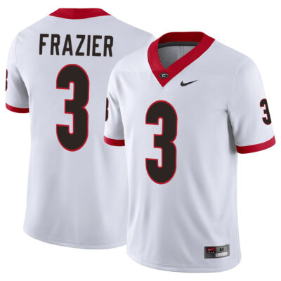 Nate Frazier Georgia Bulldogs Football White Away Game Jersey - All Stitched