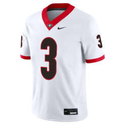 Alternative view of Nate Frazier Georgia Bulldogs Football White Away Game Jersey - All Stitched