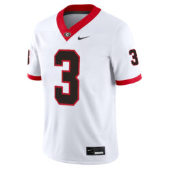 Alternative view of Nate Frazier Georgia Bulldogs Football White Away Jersey - All Stitched