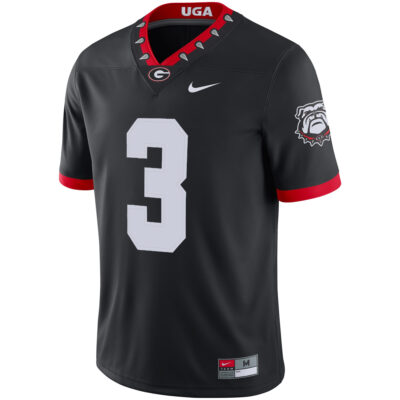Alternative view of Nate Frazier Georgia Bulldogs Football Black 1980 Throwback Jersey - All Stitched