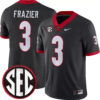 Nate Frazier Georgia Bulldogs Football Black Alternate Game Jersey w/ SEC Patch - All Stitched