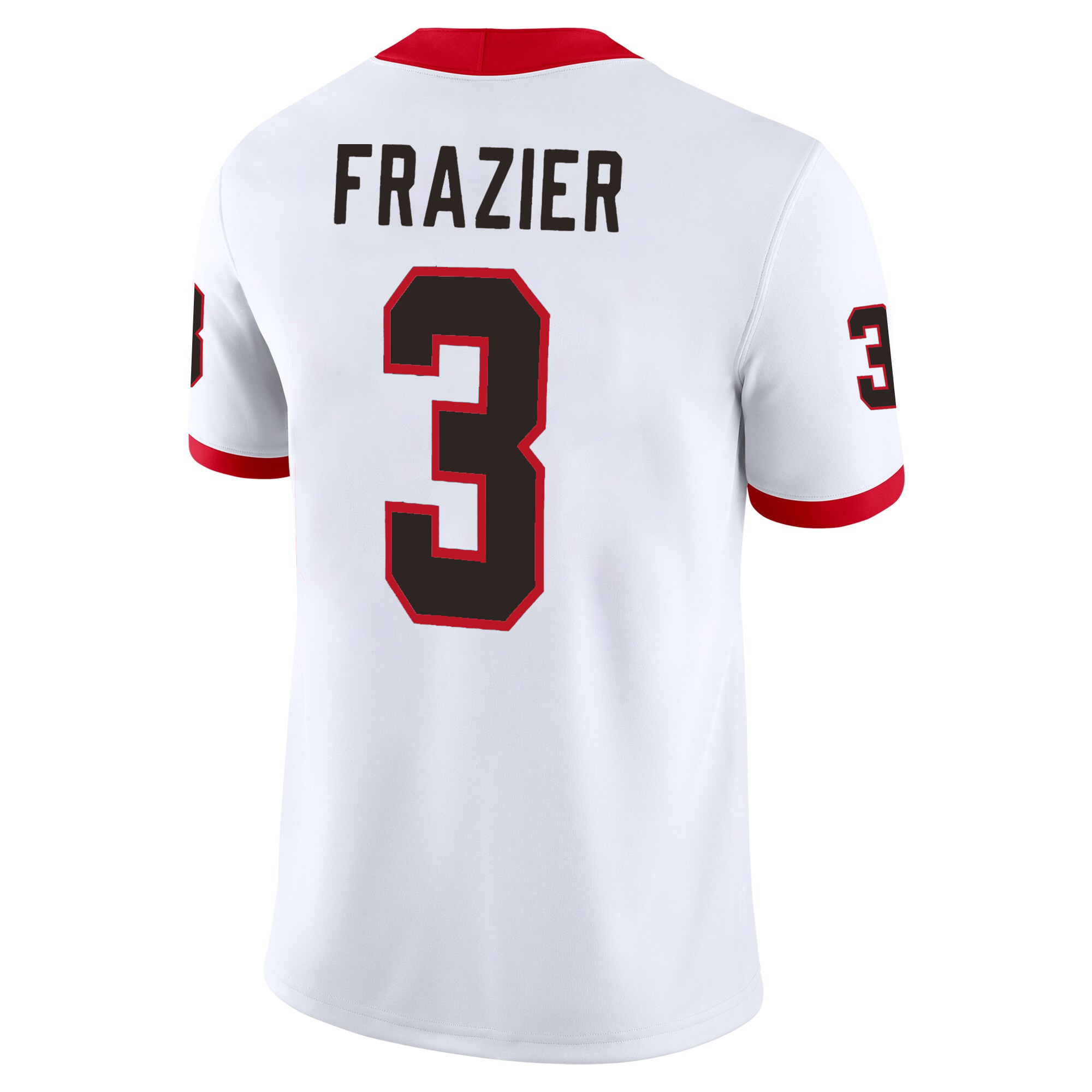 Nate Frazier Georgia Bulldogs Football White Away Jersey w/ SEC Patch - All Stitched - Image 3