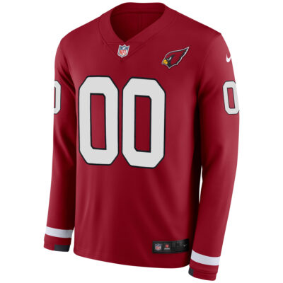 Alternative view of Custom Arizona Cardinals Cardinal Therma Long Sleeve Jersey - All Stitched
